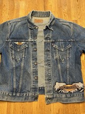 Vintage Made in USA Levi's Harley-Davidson Patched Denim Jacket