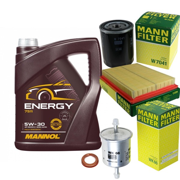 Mann Inspektionspaket 5L Mannol Energy 5W-30 FüR Nissan Almera I Hatchback 1.4-image