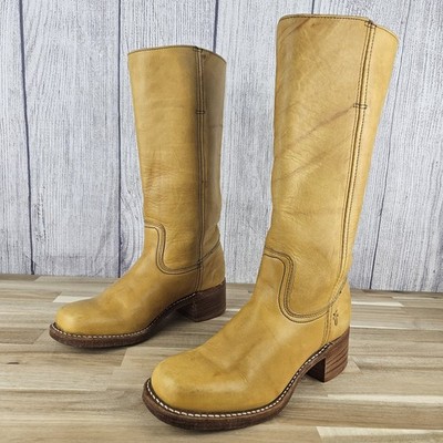 VTG Frye Campus Banana Boots Women 8 M Yellow Square Toe  display picture 2