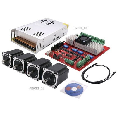 MACH3 CNC 4-Axis Kit,Stepper Motor Controller+ Stepper Motor + Power Supply @zx