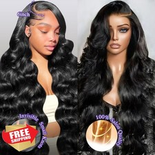 Body Wave Lace Front Wig Human Hair 180 Density HD Transparent Glueless 22"