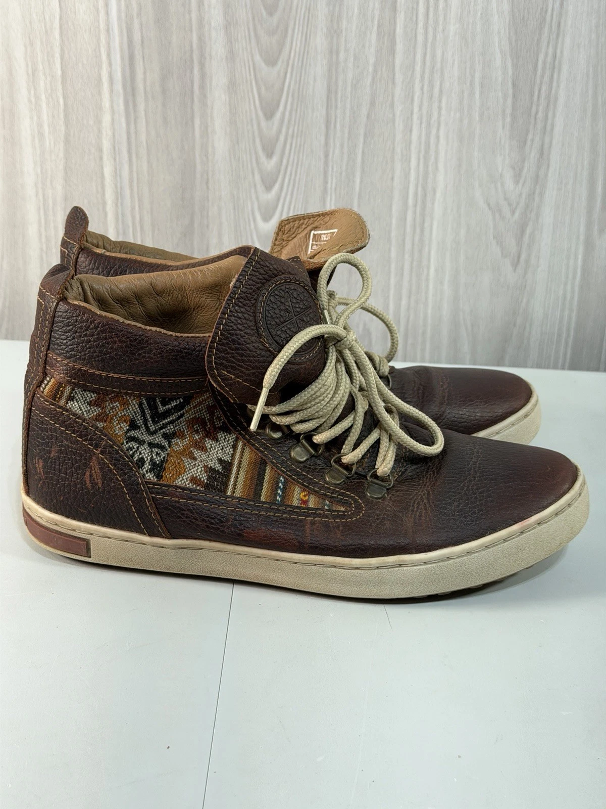 Inkkas Brown Leather Camping Boots Outdoor Hiking Shoe M 9/W 11 Peruvian Fabric
Opens in a new windo
