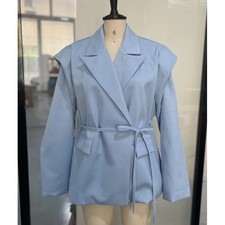 Women's Casual For Blazer Jacket Polyester Solid Color with Adjustable Waist