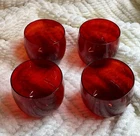 Anchor Hocking Ruby Red Roly Poly  Cocktail Glasses, Vintage Set of 4,