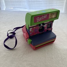Vintage Mattel 98 Barbie Polaroid Instant 600 Camera With Strap Tested Working