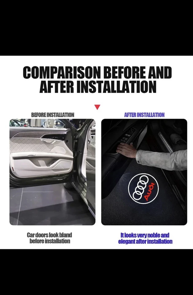 2x Autotür Willkommens licht Für Audi A1 A3 8P 8V A4 A5 A6 A7 A8 Q3 Q5 Q7 Q8 ✅ - Bild 3 von 4