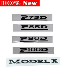 MODEL X P100D P90D P85D P75D Rear Trunk Lid Emblem Badge Glossy Black Nameplate