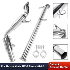 For Mazda Miata MX-5 Eunos 1989-1997 1.6 1.8L Catback Exhaust Muffler Stainless