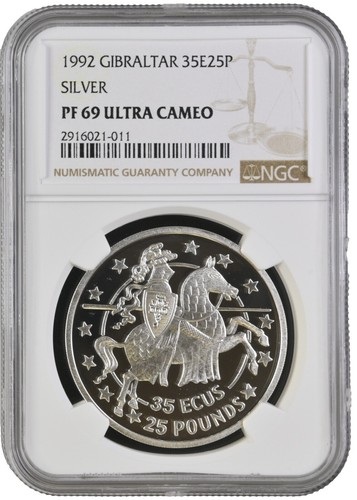 1999 Gibraltar 5 Pound Coin Titanium Millennium 2000 MS 66 NGC