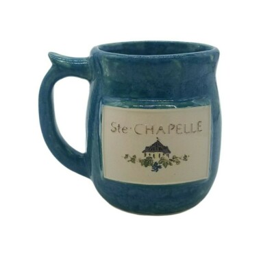 VTG signed 1991 Stoneware Pottery Cup 12 oz Green Glazed Ste Chapelle  Coffee Mug | eBay