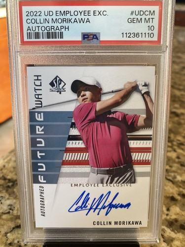 2022 Upper Deck SP Authentic Collin Morikawa AUTO RC Employee Card PSA 10