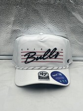 Chicago Bulls NBA '47 Brand White Script Hitch Rope Adjustable Snapback Hat