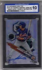 2018 Bowman High Tek Purple Rainbow Diffractor Andres Gimenez Auto GEM MT 10