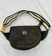 JOY Chic BLACK Leather Belt Bag RFID Tech & Anti-Microbial