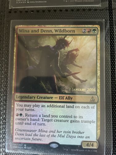 FOIL Mina and Denn, Wildborn Oath of the Gatewatch Prerelease Promo LP MTG Magic - Picture 1 of 1