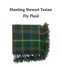 Hunting Stewart Tartan Highland 4 Sides Purled  Fringed New Fly Plaids.