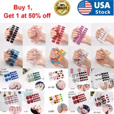 Full Size Nail Wraps Stickers Polish Toe Manicure Art Self Stick Decor 3D Decals