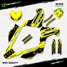 Black & Yellow Slick Racing Graphics Kit fit 19-24 Kawasaki KLX140 KLX 140 Decal
