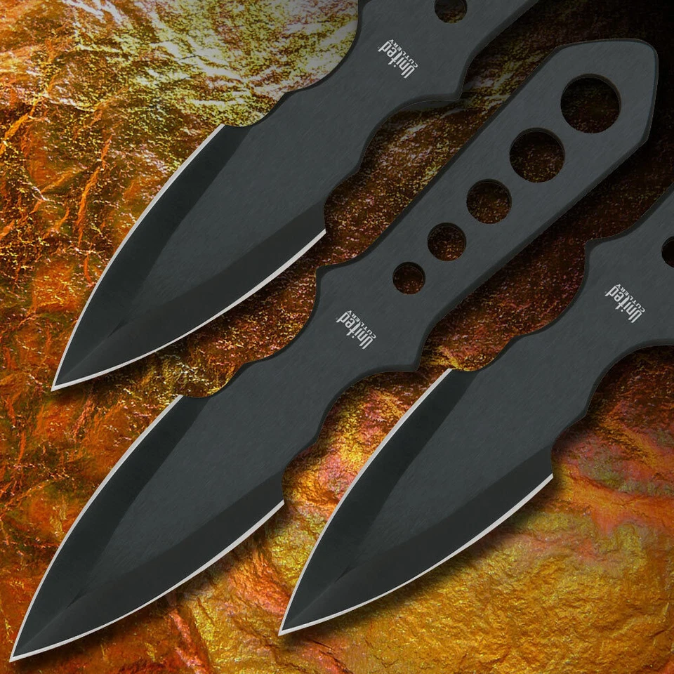 Juego y estuche de cuchillos de caza United Cutlery Throwing Knives Spike Dart Kunai Ninja Foto 2 de 2