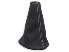 SCHALTMANSCHETTE FUR TOYOTA YARIS 2 FL 2009-2011 SCHALTSACK LEDER NAHT WEISS