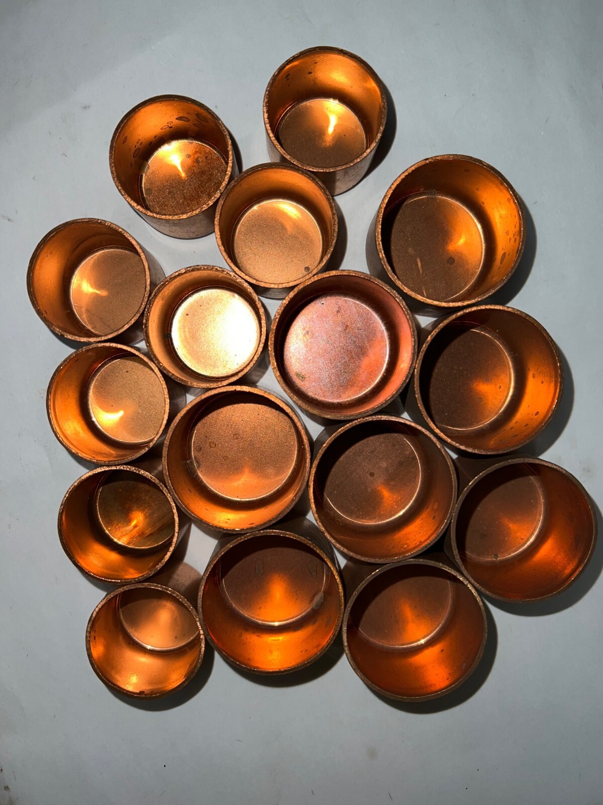 COPPER PIPE CAP FITTING ASSORTED SIZE 1-3/8" ID 1-1/8" ID LOT OF 16*