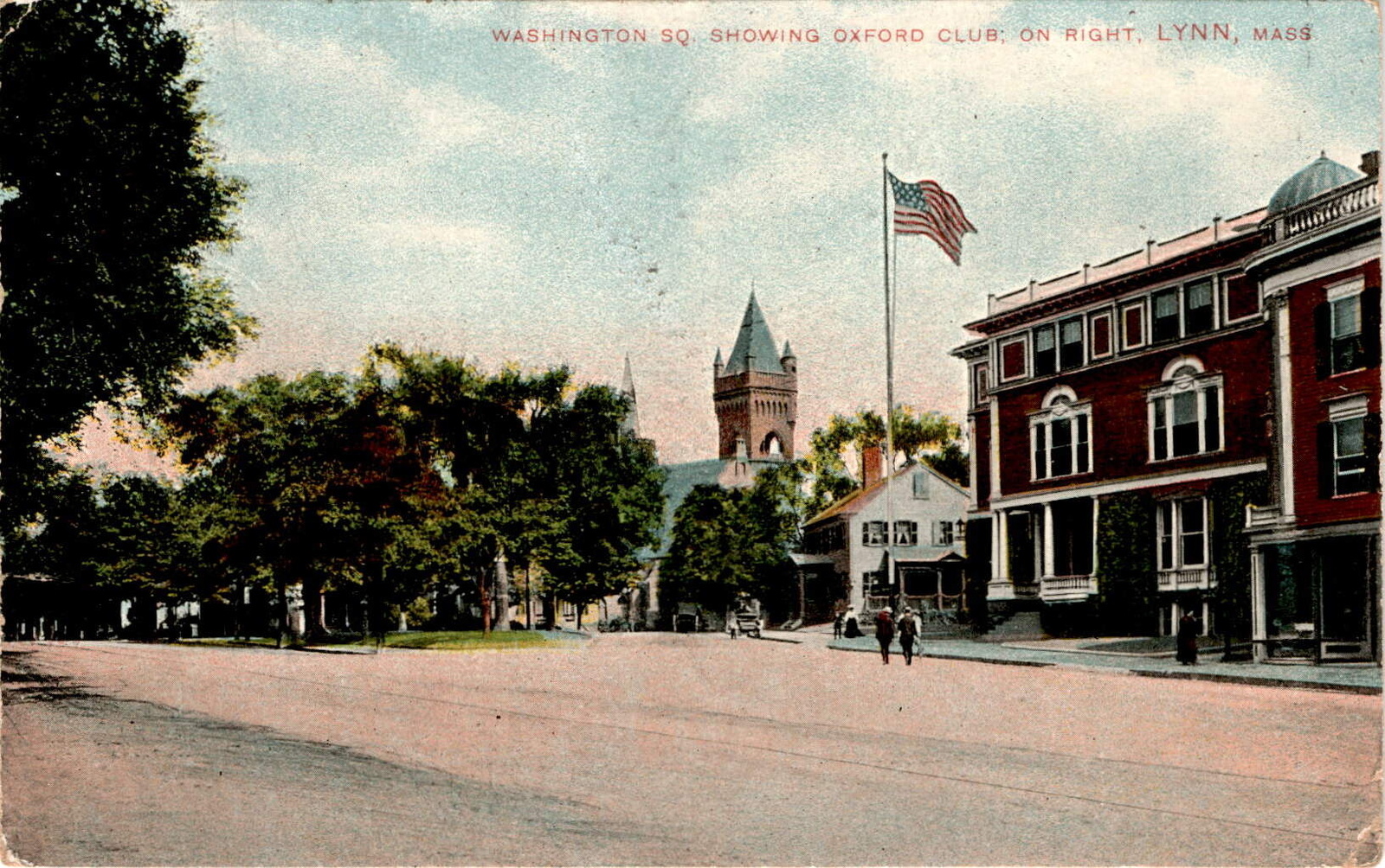 WASHINGTON SQ, OXFORD CLUB, LYNN, MASS, Metropolitan News & Publ. Co Postcard