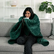 Brookstone Heated Throw 60x50 Plush 4 Heat Settings ETL, Diamond Velvet