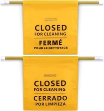 Closed For Cleaning Sign | English, Spanish & French | 28-53 Inch Expandable