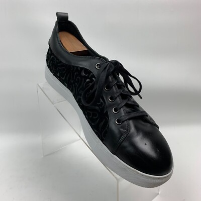 Robert Graham Bait Sneakers Embossed Black Leather Round Toe  display picture 2