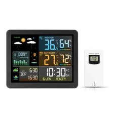 Digital Weather Station Clock Indoor Outdoor Temperature and Humidity Meter New