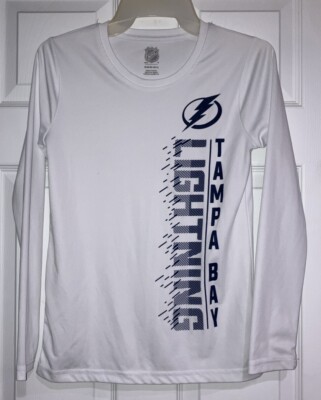 Tampa Bay Lightning NHL Shirt Youth M (8/10) White Athletic NHL Long Sleeve