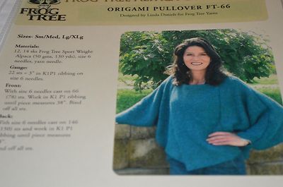 Frog Tree Yarns Knitting Pattern Origami Pullover  S/M or L/XL