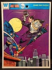 1979 DC Comics "Batman, Robin Penguin" Frame Tray Puzzle By Whitman PoW ZaP