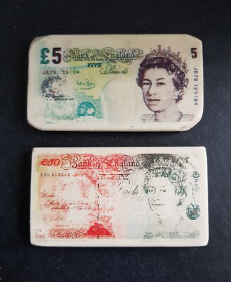 Neuheit Geld Banknoten & Cola Dose Radiergummis x3
