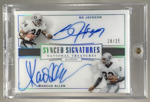 Marcus Allen Bo Jackson 2017 National Treasures #SS-BM Synced Auto /25