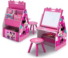 Delta Children Deluxe Kids Art Table Easel Desk Stool Toy Organizer Disney