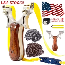 Hunting Professional Catapult Slingshot Rubber Aim Point Target Shot Steel Ball