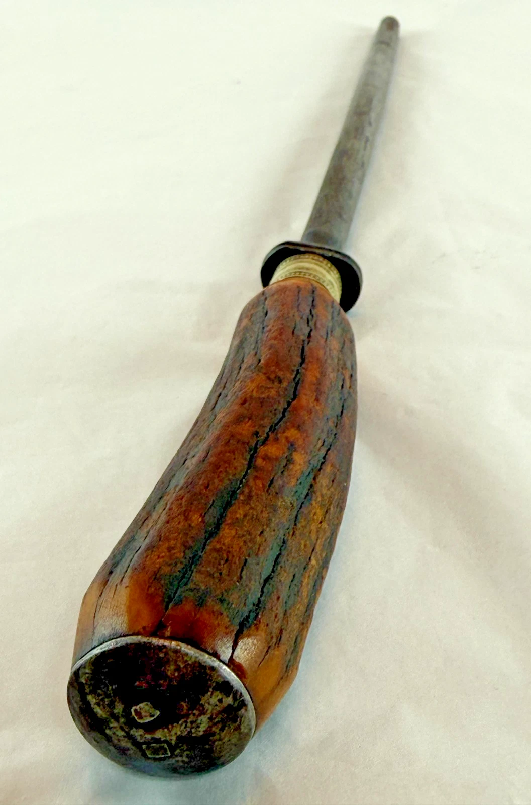 Antique Mid-Victorian Hand-Forged Stag Handle Sharpening Steel Sheffield c.1870