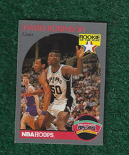 DAVID ROBINSON - NBA HOF - 1990-91 NBA HOOPS ROOKIE OF THE YEAR CARD # 270 SPURS. rookie card picture