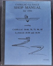 1936 Cadillac Lasalle Service Shop Manual Series 60 70 75 80 85 Reprint