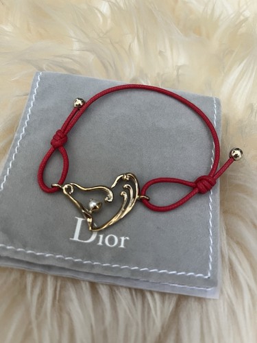 100% AUTH Christian Dior Faux Pearl Zodiac Horse Station Bracelet