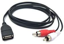 USB to 2RCA Cable, USB 2.0 A Female to 2 Dual RCA Male Y Splitter Audio Video...