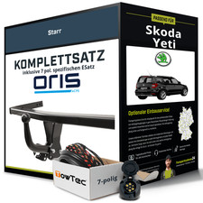 Für SKODA Yeti Typ 5L Anhängerkupplung starr +eSatz 7pol 05.2009-12.2013 Set NEU
