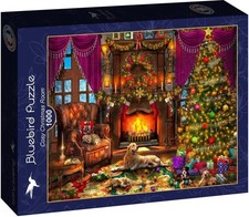 NEW Bluebird 1000 Pieces Jigsaw Puzzle Holiday Animals Theme Cosy Christmas Room
