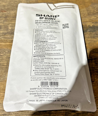 Genuine Sharp BP-B50NV / BPB50NV Black Developer for BP-B540WR / BP-B550PW