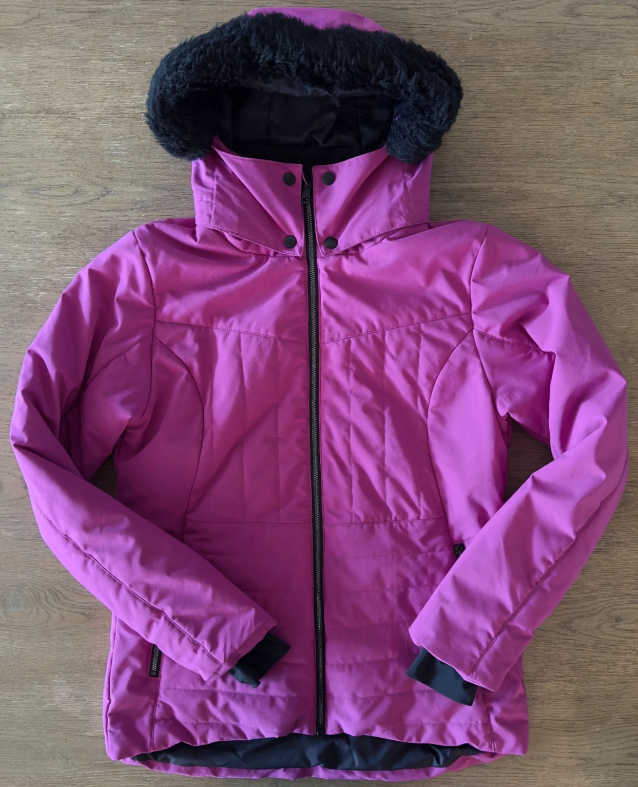 Body Glove Women's Magenta Snow Ski Jacket w/Fur Lined Detachable Hood-Size Lge