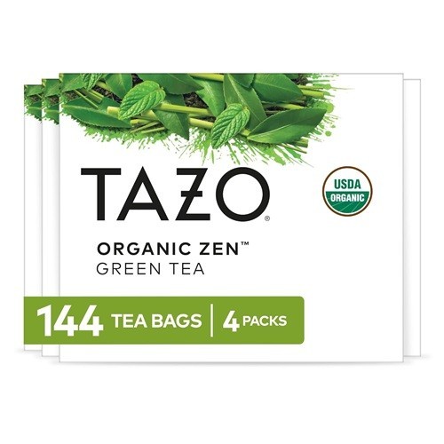 TAZO Organic Zen Green Tea, 144 Bags ,36 ct, Pack of 4.
