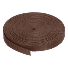 Flat Nylon Webbing Strap 3/8 Inch 10 Yards Brown for Backpack