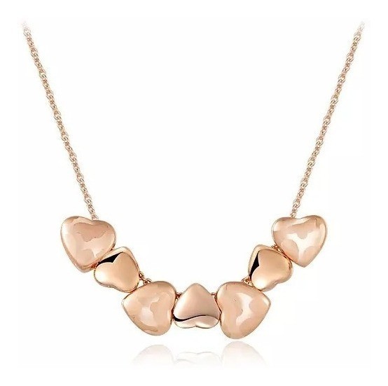 Collar Mujer Oro Rosa 18 Quilates Dorado Corazón Colgante Regalo K519