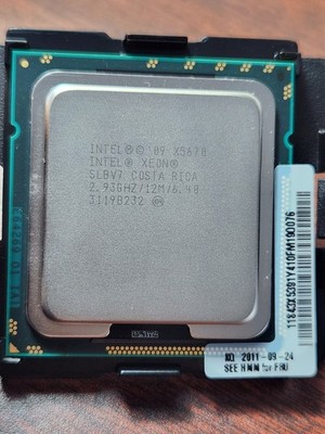 Intel Xeon CPU X5670 SLBV7 2.93ghz/3.33Hz 6 Core LGA 1366 Server Processor